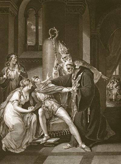 Edwy og Elgiva, indgraveret af Isaac Taylor, illustration fra David Humes 