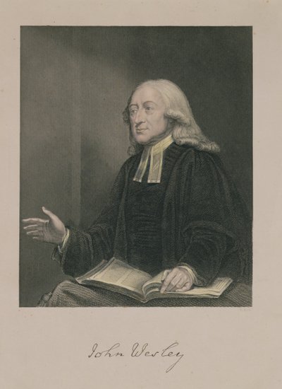 Portræt af John Wesley (1703-91), graveret af William Holl (1807-71), udgivet af A. Fullarton und Co. af William Hamilton