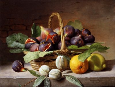 Stilleben med figner og valnødder af William Hammer