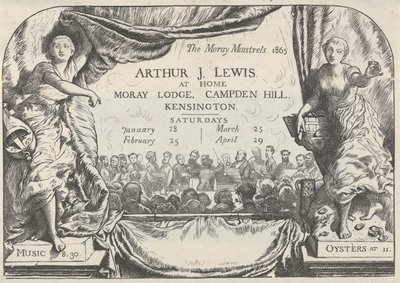Moray Minstrels invitationskort af Arthur James Lewis, 1865. af William Harcourt Hooper