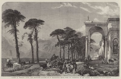 Markedsdag, Luino, Lago Maggiore af William Harding Collingwood-Smith