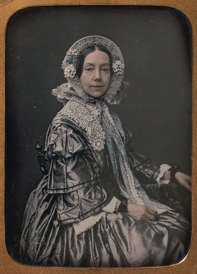 Siddende midaldrende kvinde klædt i finurlighed, 1854-60. af William Hardy Kent