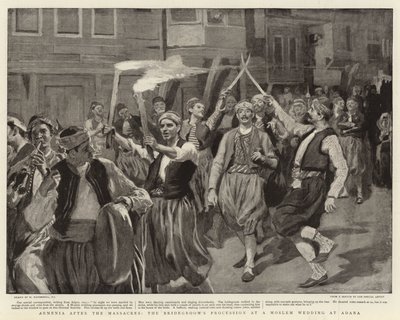 Armenien efter massakrerne, Brudgommens procession ved et muslimsk bryllup i Adana af William Hatherell