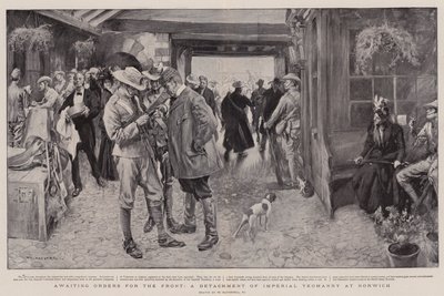 Afventer ordrer til fronten, en afdeling af kejserlig Yeomanry i Norwich af William Hatherell
