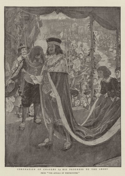 Kroningen af Charles I, hans fremgang til klosteret af William Hatherell