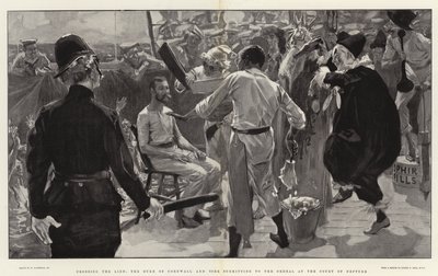 Crossing the Line, hertugen af Cornwall og York underkaster sig prøvelsen ved Court of Neptun af William Hatherell