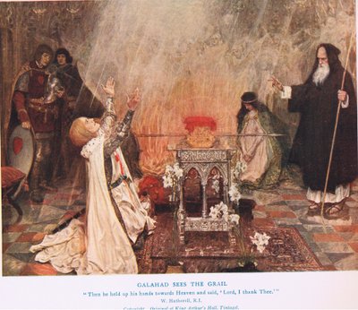 Galahad ser gralen, illustration fra 