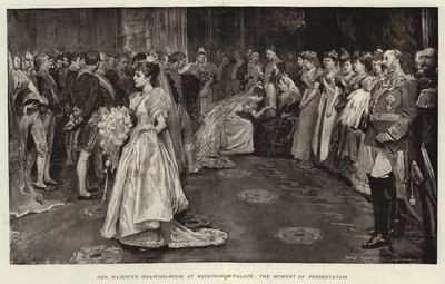 Hendes Majestæts tegnestue i Buckingham Palace, præsentationsøjeblikket af William Hatherell