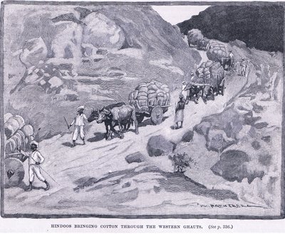 Hinduer bragte bomuld gennem de vestlige Ghauts 1862 e.Kr af William Hatherell