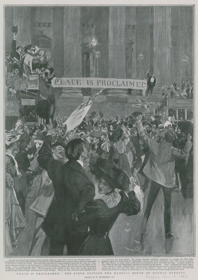 Fred er proklameret: Scenen uden for Mansion House søndag aften af William Hatherell
