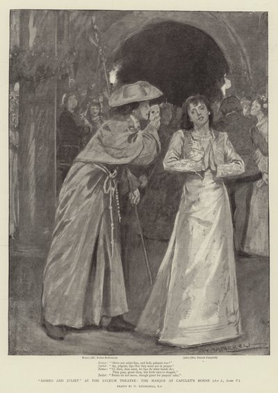 Romeo og Julie på Lyceum Theatre, masken i Capulets hus, 1. akt, Scene V af William Hatherell