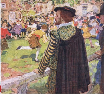 Shakespeare ser børn lege i nærheden af Temple Bar, fra My Magazine, pub.1922 af William Hatherell