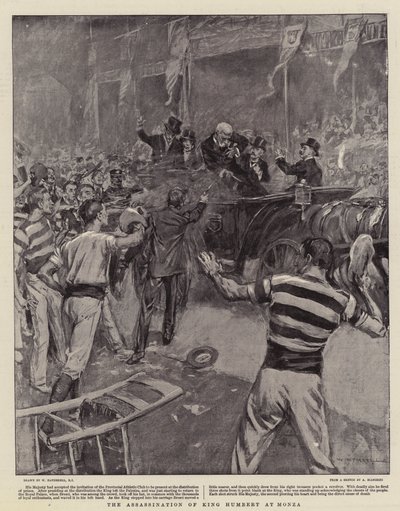 Mordet på kong Humbert på Monza af William Hatherell