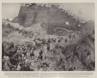 Angrebet på Dargai Hill den 20. oktober, passet blev hastet af Gordon Highlanders, efterfulgt af Dorsetshires, Derbyshires, 3rd Sikhs og Gurkhas af William Hatherell