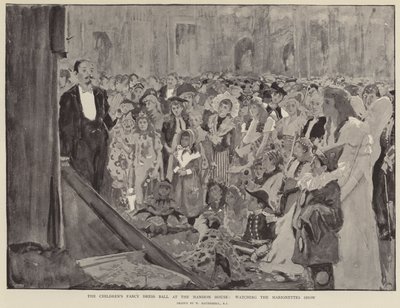 Børnenes udklædningsbal i Mansion House, ser Marionetshowet af William Hatherell