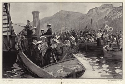 Kongen og Dronningens krydstogt, Hans Majestæts tilbagevenden fra en Deer Drive ved Kinlochmore til Victoria og Albert, forankret i Loch Leven af William Hatherell