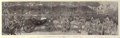 Diamond Jubilee Procession, panoramaudsigt over Queens Equipage af William Hatherell