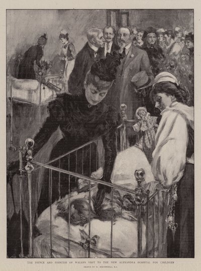 Prinsen og Prinsessen af Wales besøg på New Alexandra Hospital for Children af William Hatherell