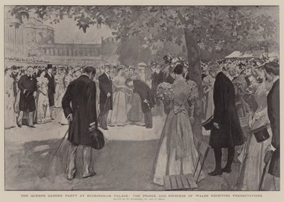 Dronningens havefest i Buckingham Palace, prinsen og prinsessen af Wales modtager præsentationer af William Hatherell