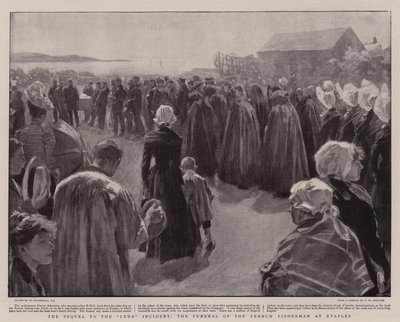 Efterfølgeren til Leda-hændelsen, begravelsen af den franske fisker i Etaples af William Hatherell