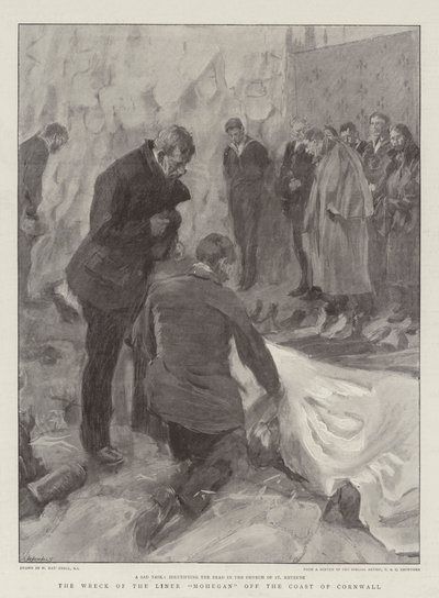 Vraget af Liner Mohegan ud for Cornwalls kyst af William Hatherell