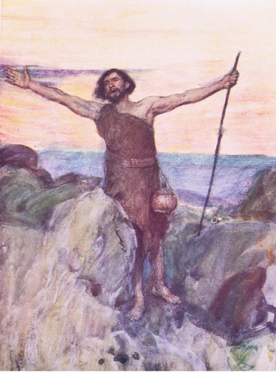 Stemmen af en, der græder i ørkenen, fra The Bible Story udgivet af Hodder & Stoughton, ca. 1930 af William Hatherell