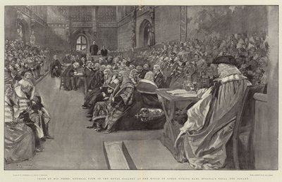 Forsøgt af hans jævnaldrende, generel udsigt over Royal Gallery ved House of Lords under Earl Russells Trial for Bigamy af William Hatherell
