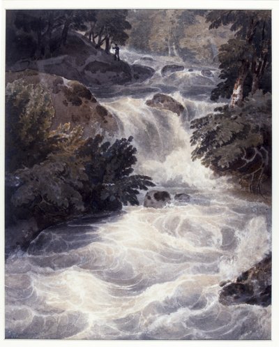 Vandfaldet ved Ambleside, set gennem et vindue, 1807 af William Havell