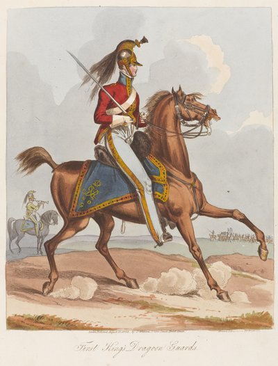 First Kings Dragoon Guards, 1820 (farvet akvatint) af William Heath