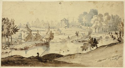 Glasnevin nær Dublin (recto); Skitse af mandsdragt (verso) af William Heath