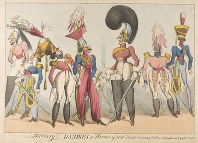Militære dandies eller helte fra 1818, 1818 (farvet radering) af William Heath