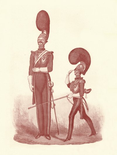 Viser forskellen mellem manden og betjenten, 1830-1840, 1909 af William Heath