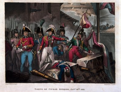 Indtagelse af Ciudad Rodrigo den 19. januar 1812, offentliggjort 1818 (akvatint) af William Heath