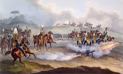 The British Royal Horse Artillery - Rocket Troop, 1835 af William Heath
