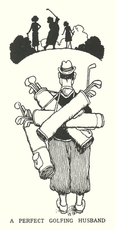 En perfekt golfmand (litho) af William Heath Robinson