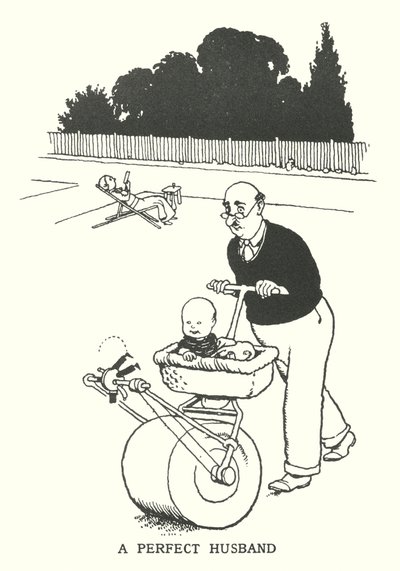 En perfekt mand (litho) af William Heath Robinson