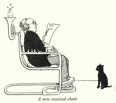 En ny musikalsk stol (litho) af William Heath Robinson