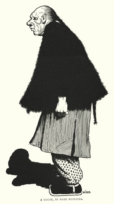 En skrædder ved navn Mustapha (gravering) af William Heath Robinson