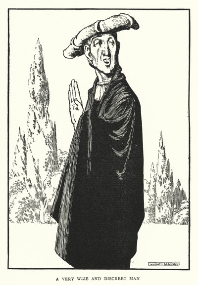 En meget klog og diskret mand (litho) af William Heath Robinson
