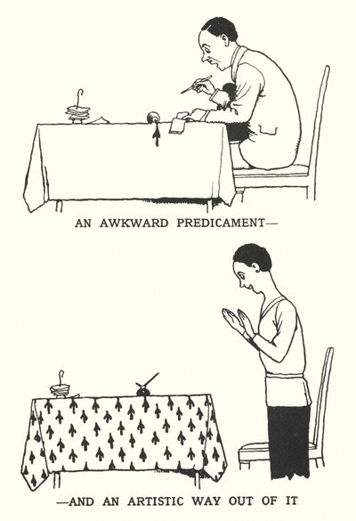 En akavet knibe og en kunstnerisk vej ud af det (litho) af William Heath Robinson