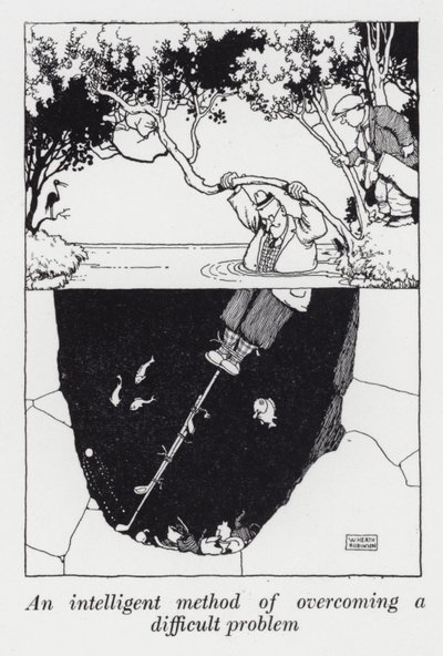 En intelligent metode til at overvinde et vanskeligt problem (litho) af William Heath Robinson