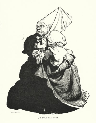 En grim gammel trav (litho) af William Heath Robinson