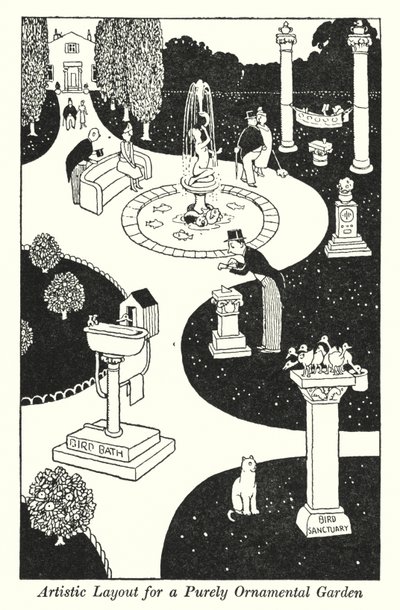 Kunstnerisk layout til en ren pyntehave (litho) af William Heath Robinson