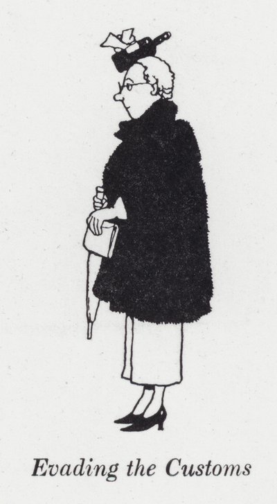 Undgå tolden (litho) af William Heath Robinson