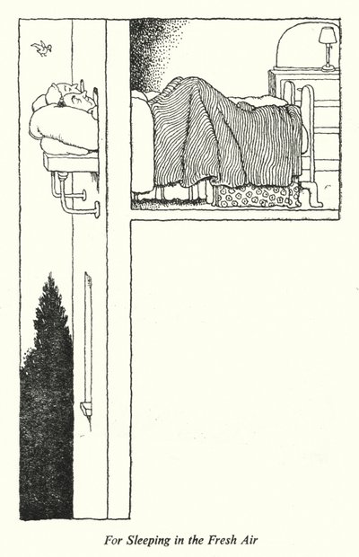 Til at sove i den friske luft (litho) af William Heath Robinson