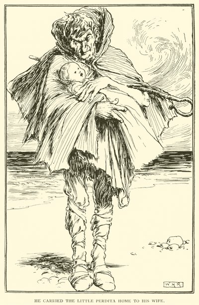 Han bar den lille Perdita hjem til sin kone af William Heath Robinson