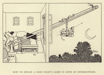 Sådan får du en god nats søvn på trods af afbrydelser af William Heath Robinson