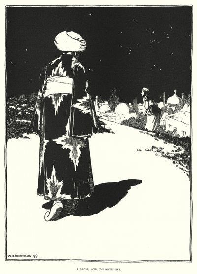 Jeg rejste mig og fulgte hende (gravering) af William Heath Robinson