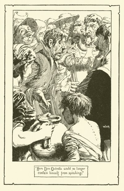 Illustration til Don Quixote (litho) af William Heath Robinson