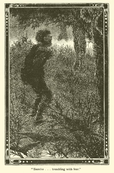 Illustration til Don Quixote (litho) af William Heath Robinson